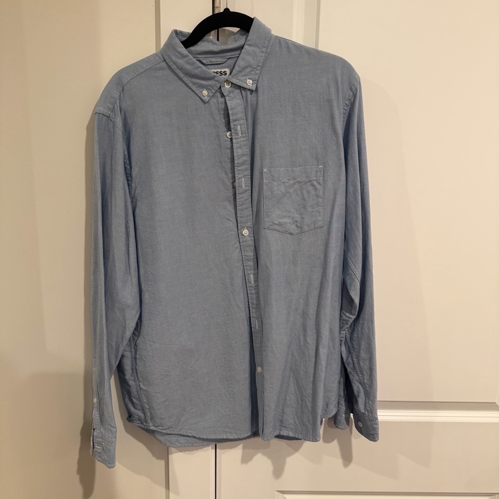 Express Casual Light Blue Button Down Shirt